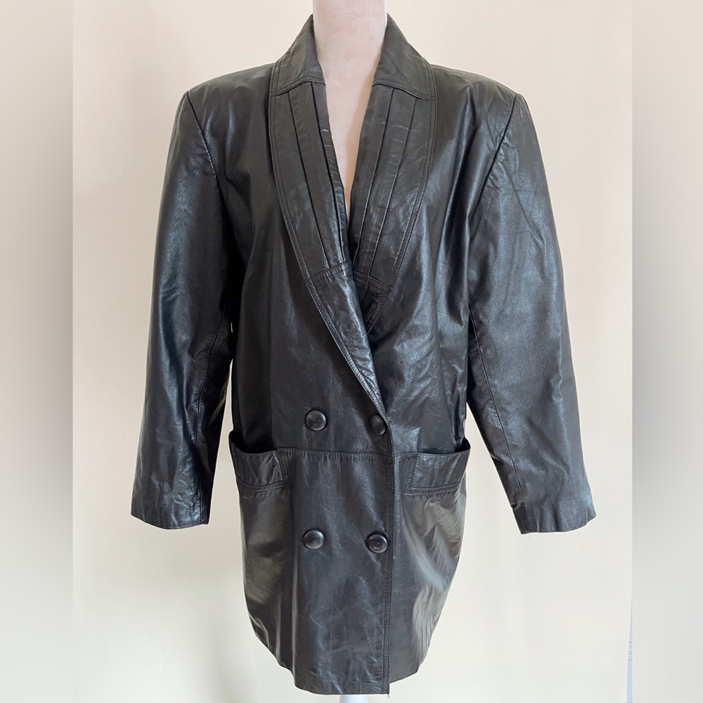 Vintage Leather Blazer Jacket